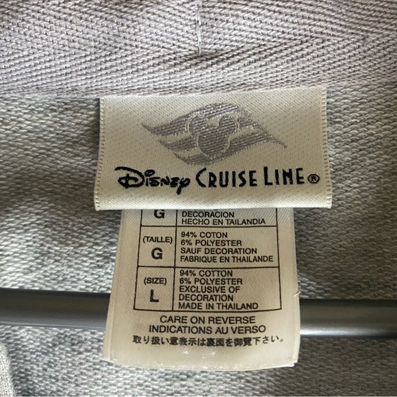 Disney Cruise Line Hoodie Men's L Gray Donald Duck Sweatshirt Pullover Nautical - Picture 3 of 8